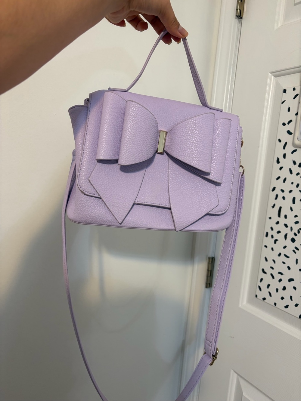 lavender bow bag